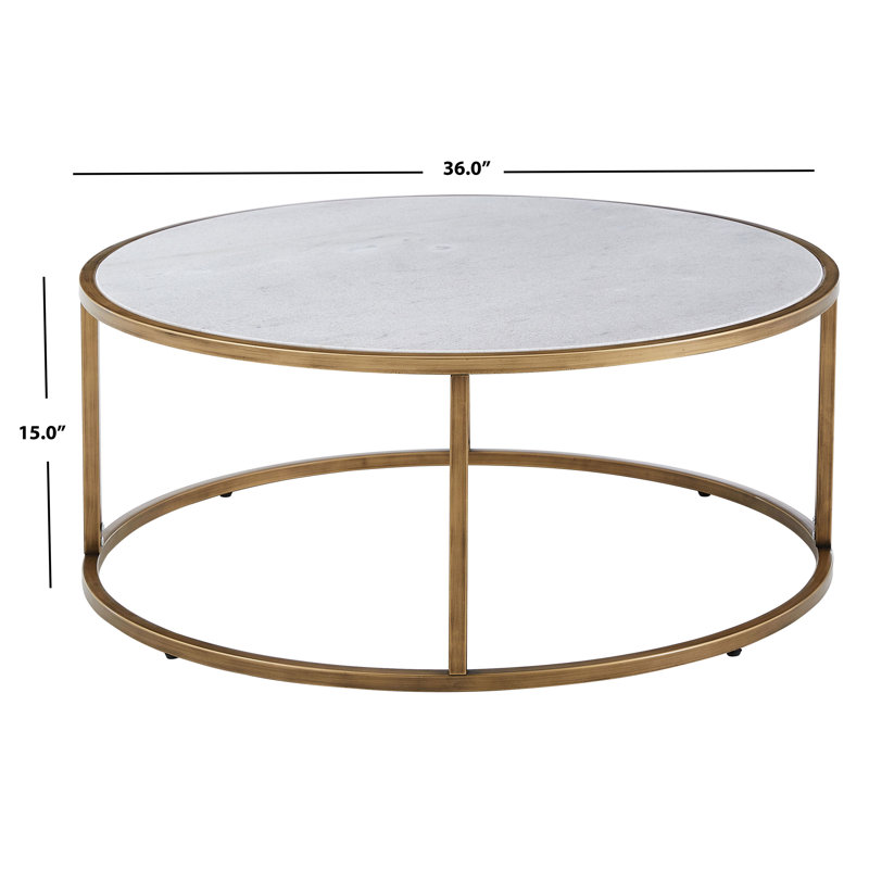Everly Quinn Aughnaholle Round Marble Coffee Table | Wayfair